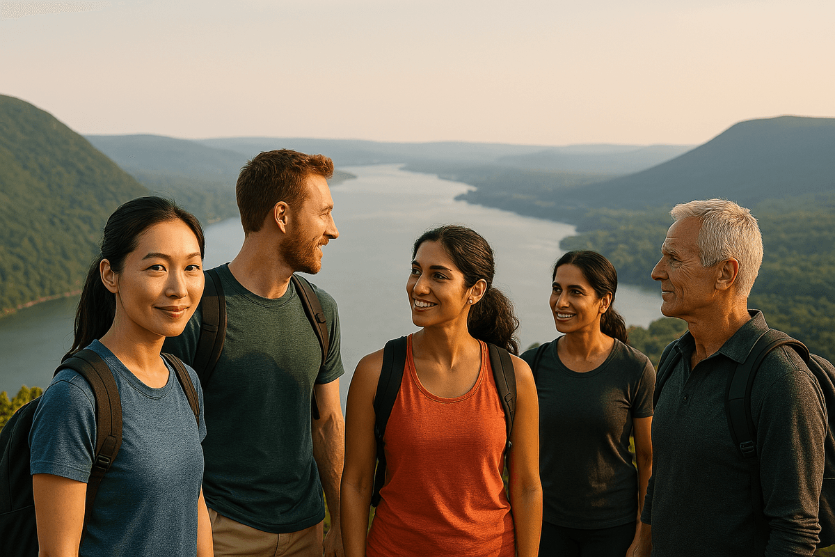 Group wellness session outdoors